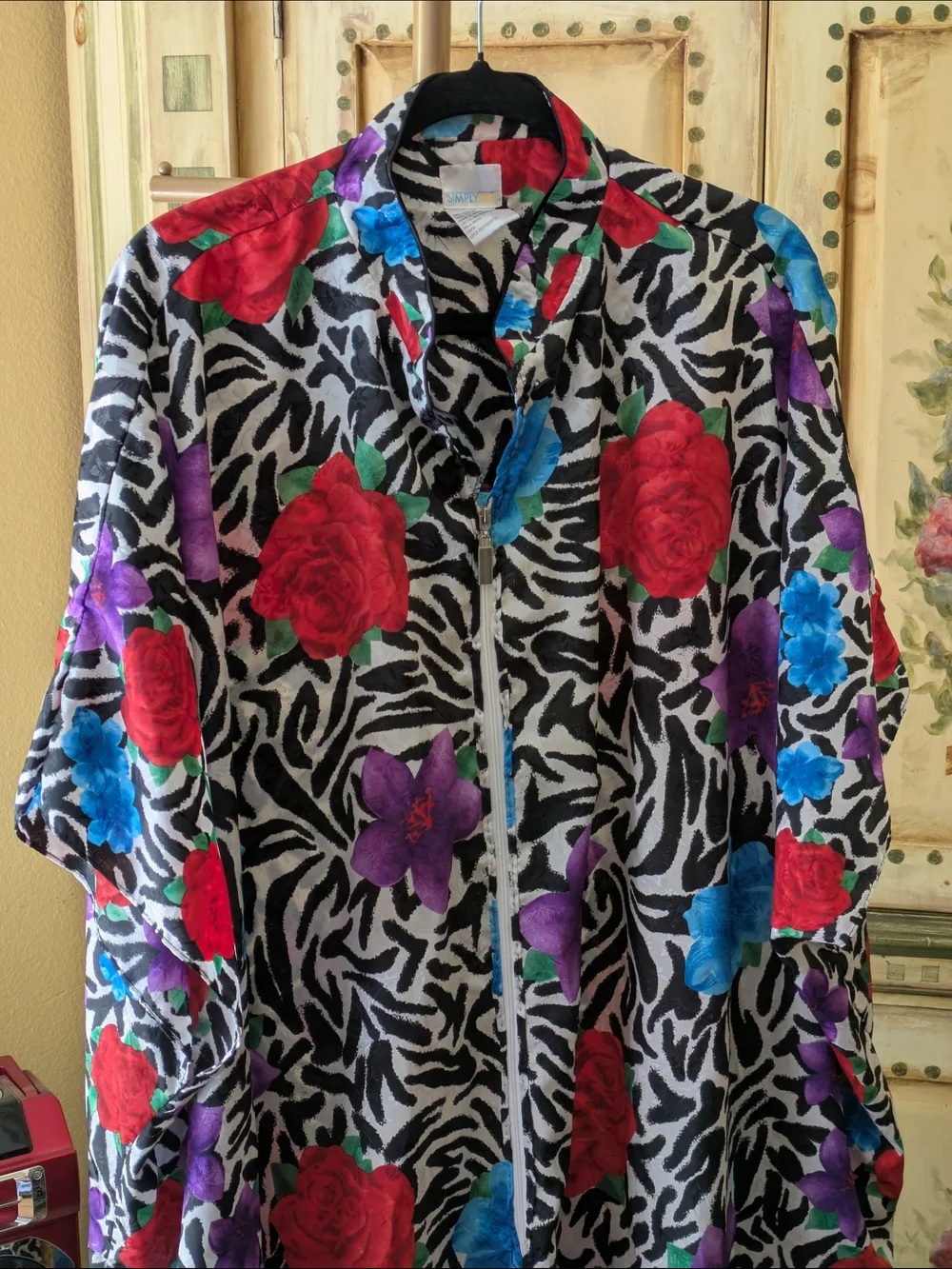 Floral Zebra Print Moomoo-Front Maxi Dress - Multicolor One Sz